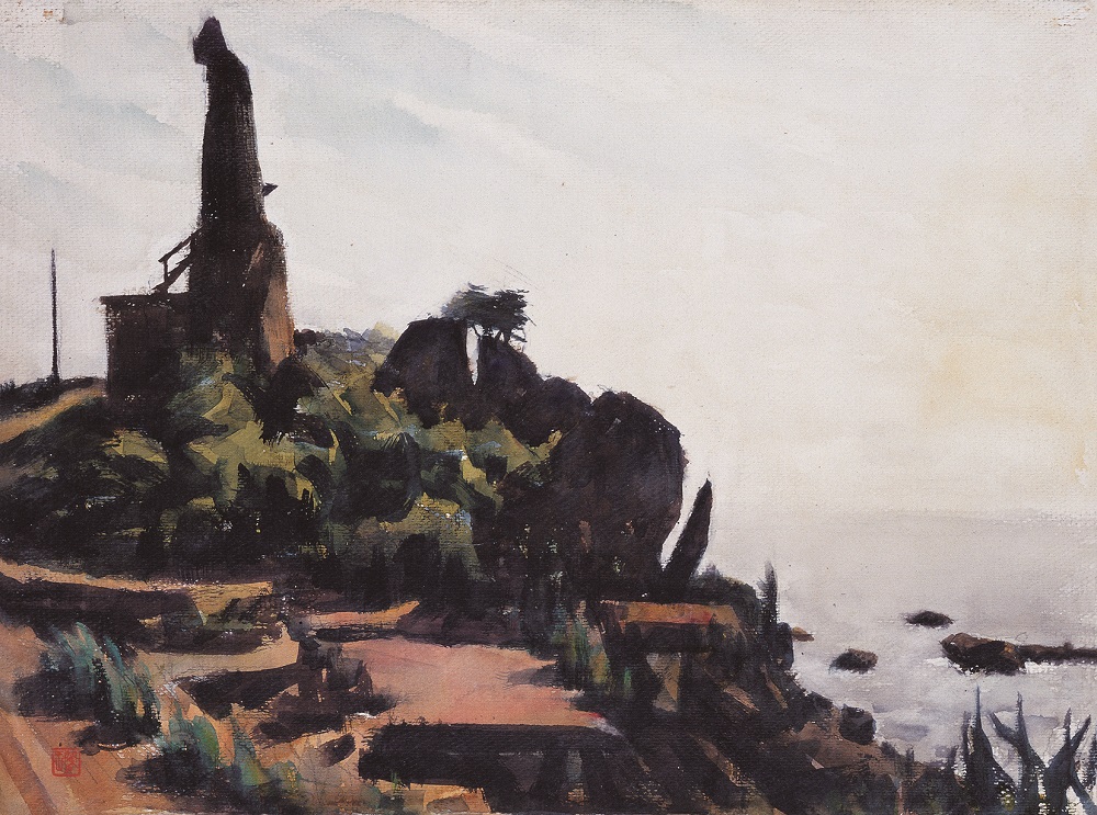 《海门一角》  纸本水彩   39.5cm×53.5cm   1985.jpg